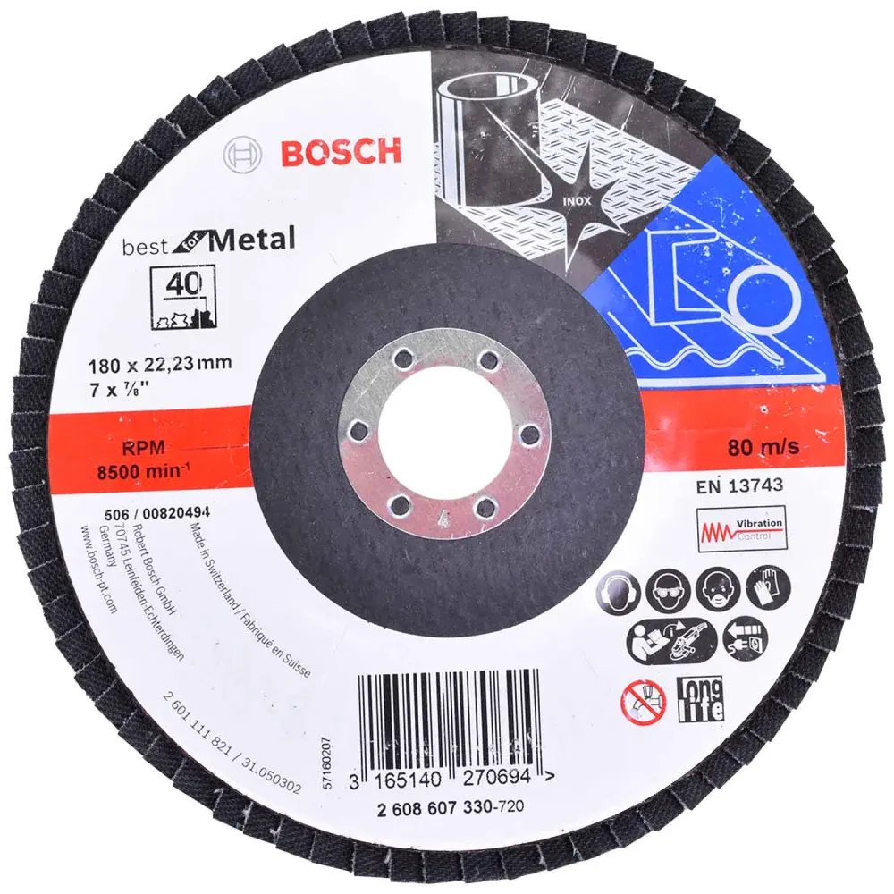 Disco flap 180X22MM G40 best for metal Bosch — fotografia 6