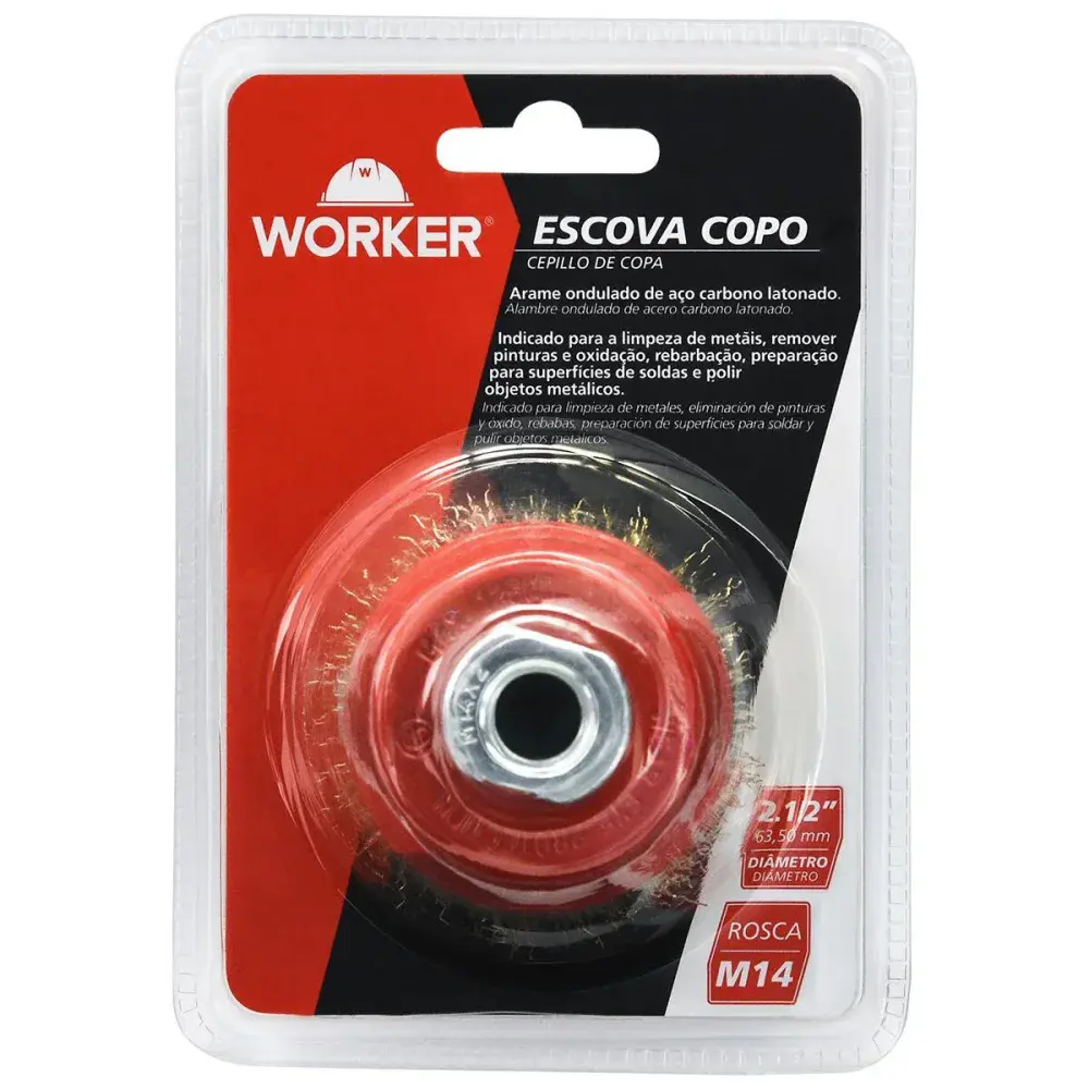 Escova copo ondulada 2.1/2 latonada Worker — fotografia 3