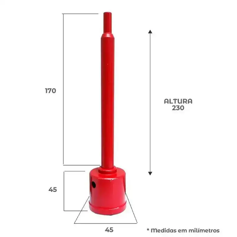 Serra copo diamantado 45MM cano 1.1/4 pol 250900045 Braskoki — fotografia 4