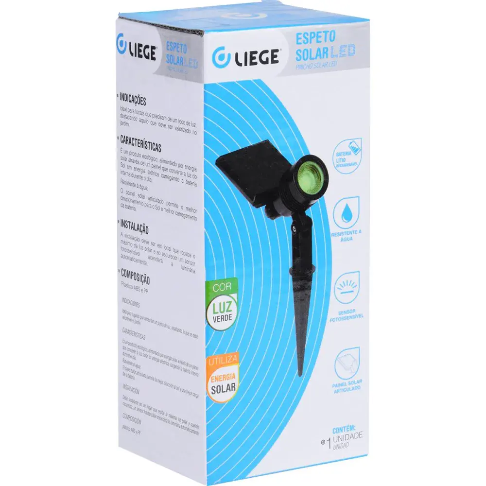 Espeto de jardim led verde 10LM com energia solar Liege — fotografia 7