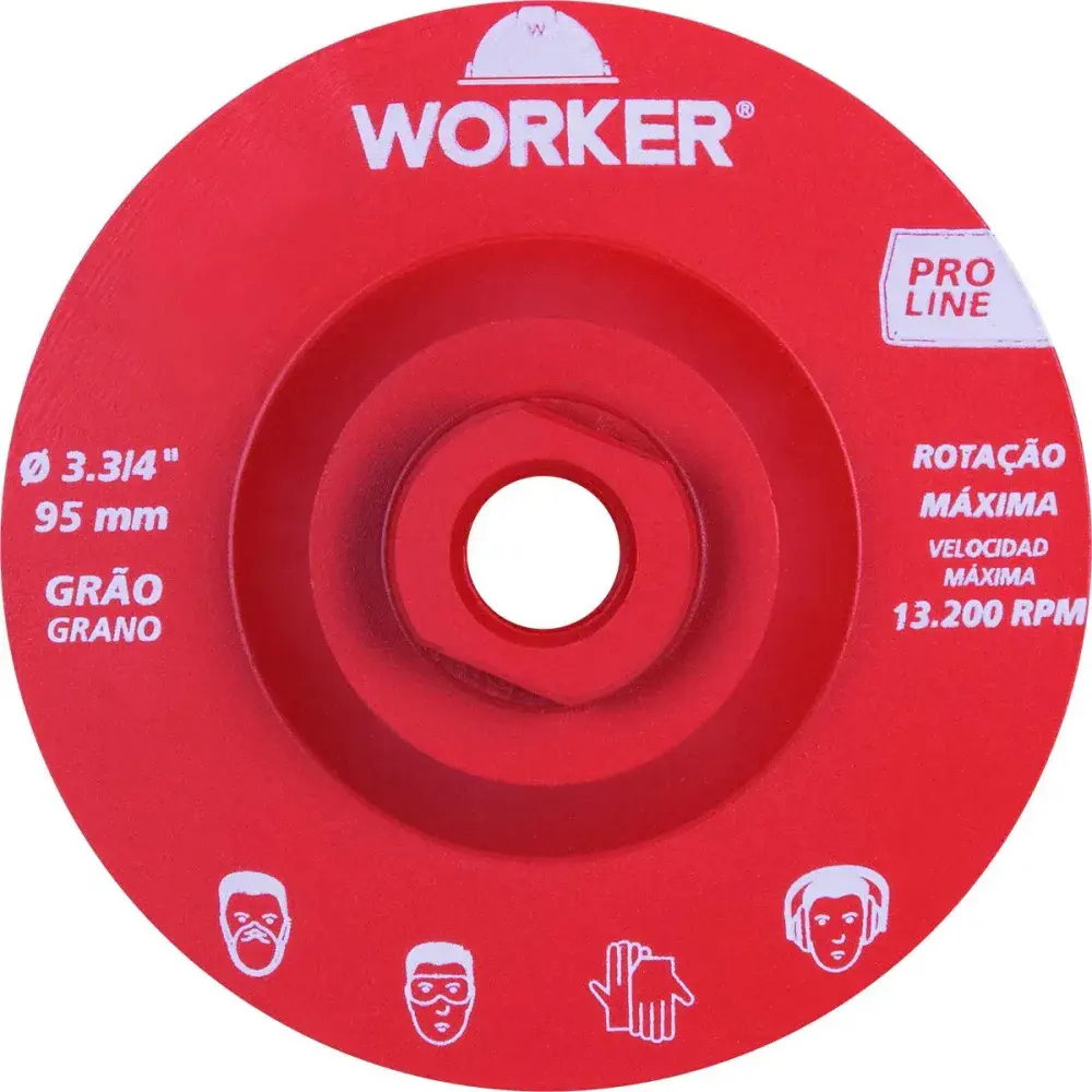 Rebolo diamantado liso 13.200RPM M14 95MM grão 80 Worker — fotografia 6