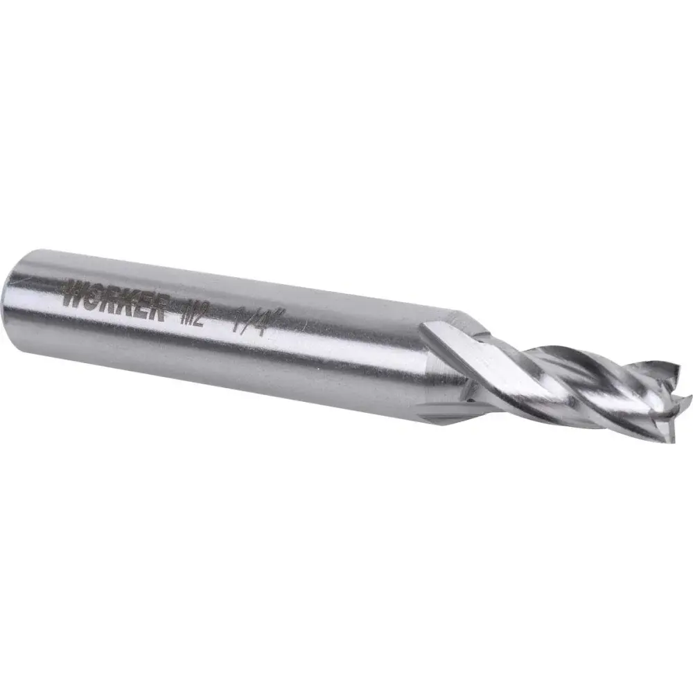 Fresa de topo reto aço rápido 1/4” haste 3/8” Worker — fotografia 2