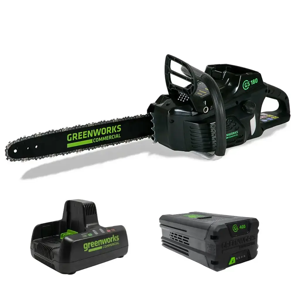 Motosserra 82V brushless sabre 18 POL + bateria 4,0AH + carregador bivolt Greenworks