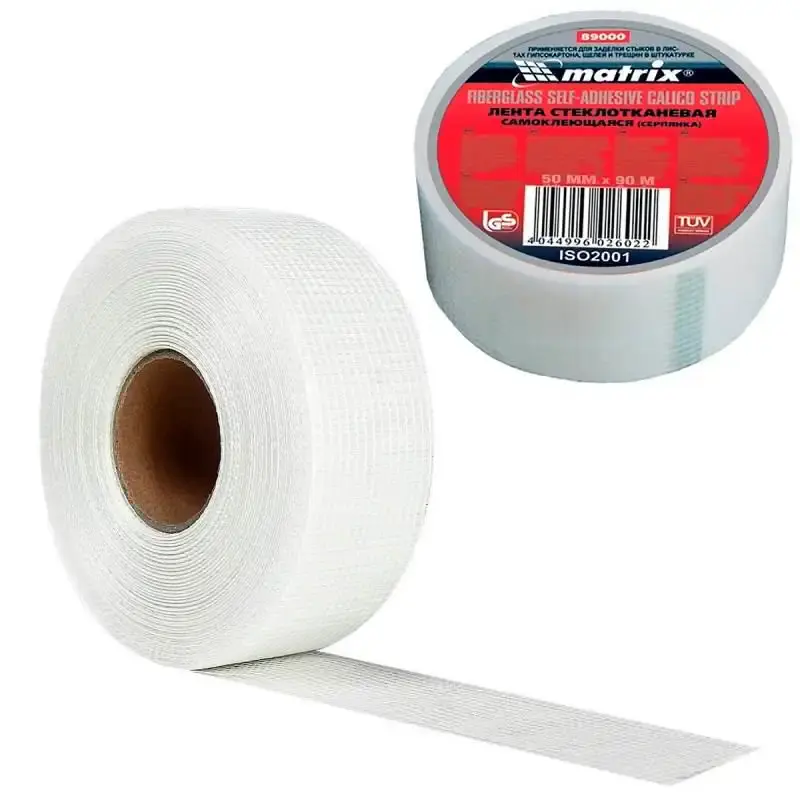 Fita telada adesiva para drywall 50 MM x 90 m fibra de vidro kit 12 peças MTX — fotografia 2