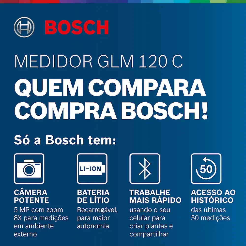 Trena laser Bosch GLM 120 C alcance 120m com Bluetooth — fotografia 12