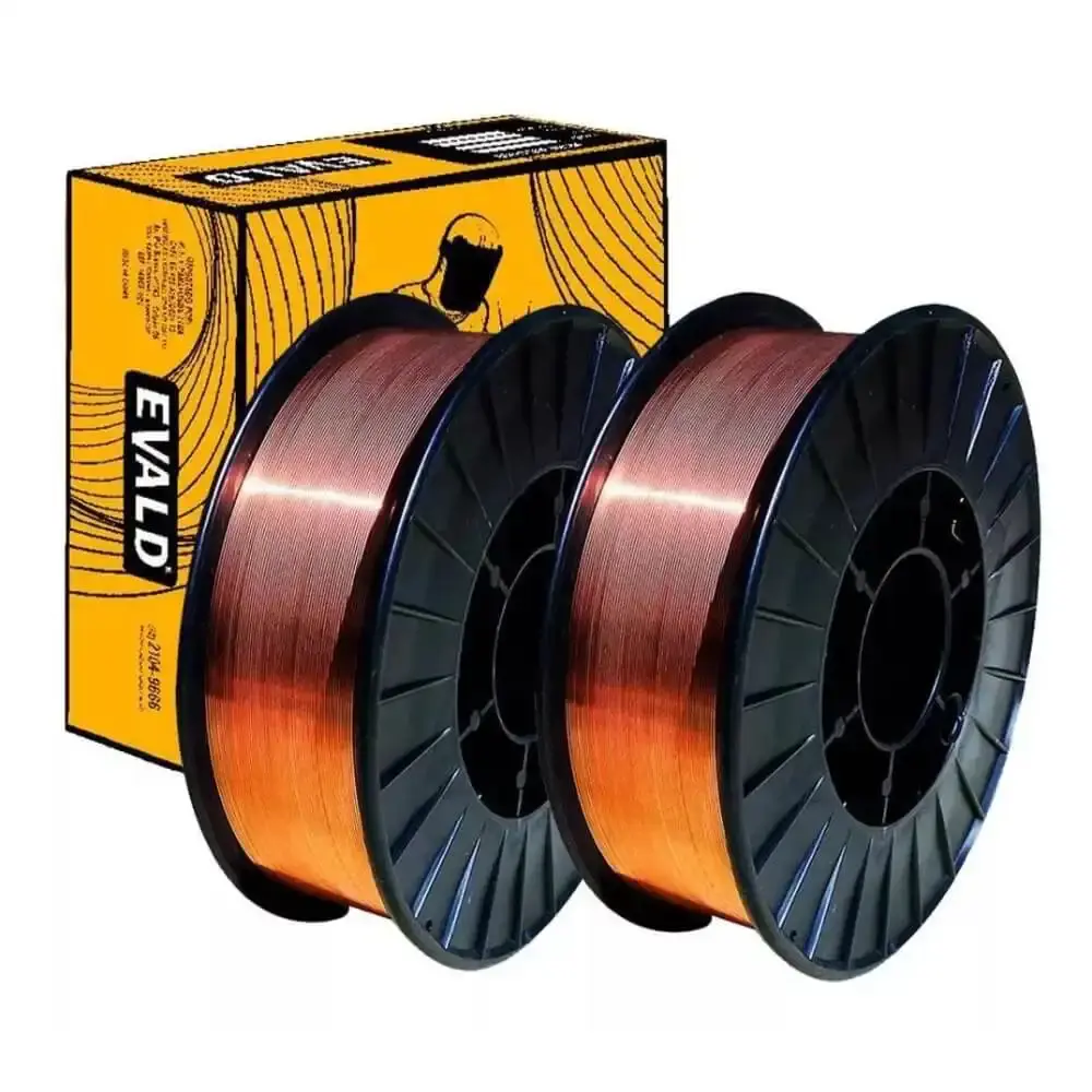 Kit 2 arames para solda MIG rolo 5 kgs 0.8MM ER70S-6 Evald — fotografia de referência