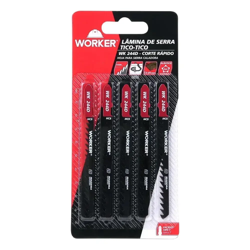 Serra para tico-tico 5 peç 6 dentes por polegada Worker — fotografia 4