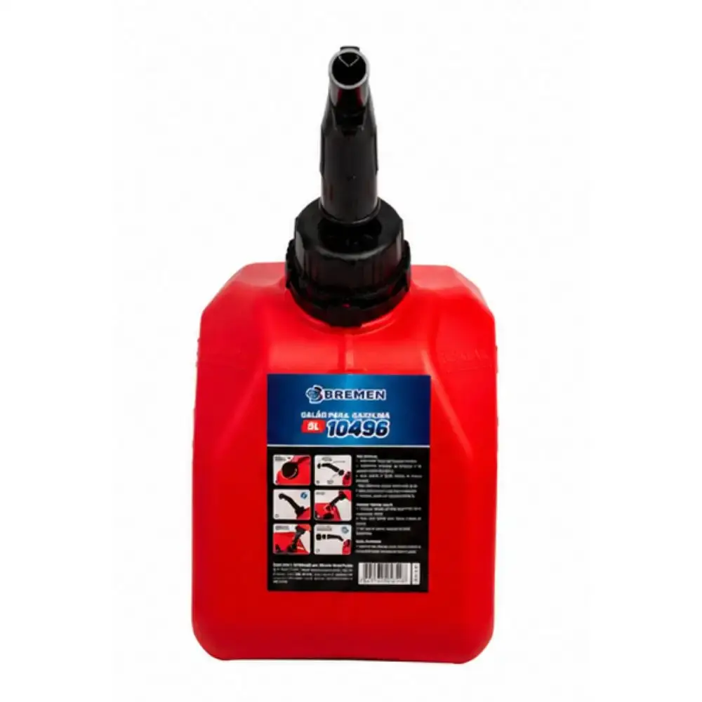 Galão em polietileno 5L para gasolina vermelho com extensor e tampa 2141 Bremen — fotografia 3