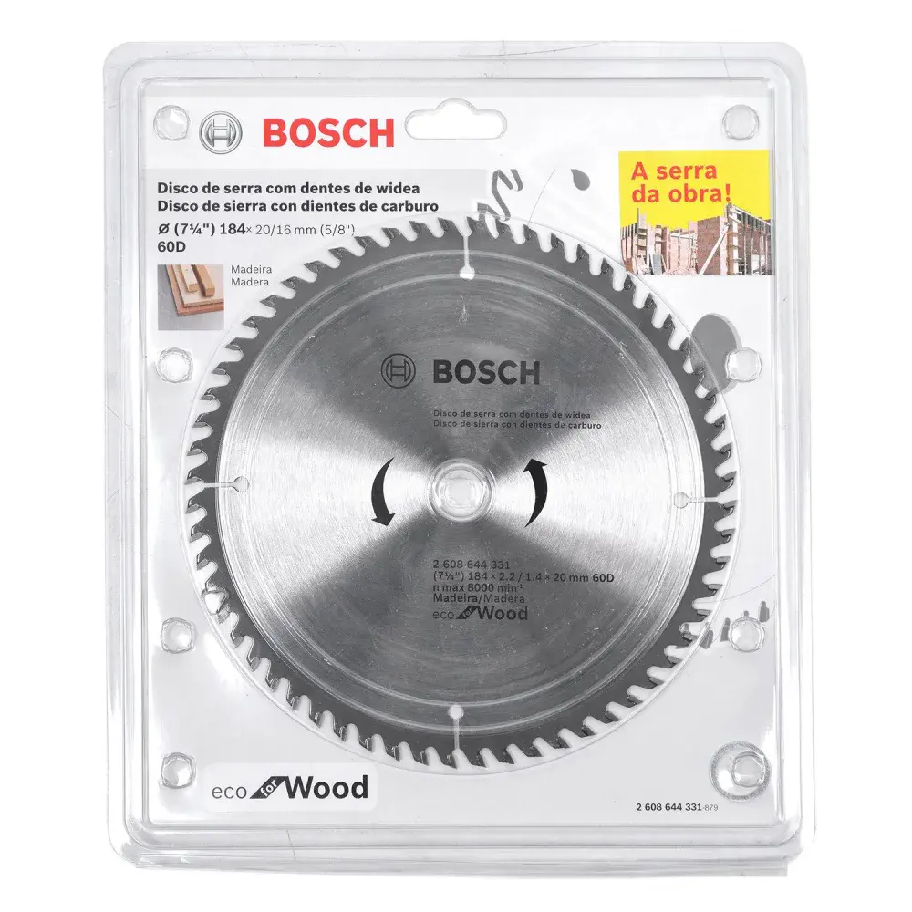 Disco de serra 7 ¼” em aço com dentes widea 60 d Bosch — fotografia 5