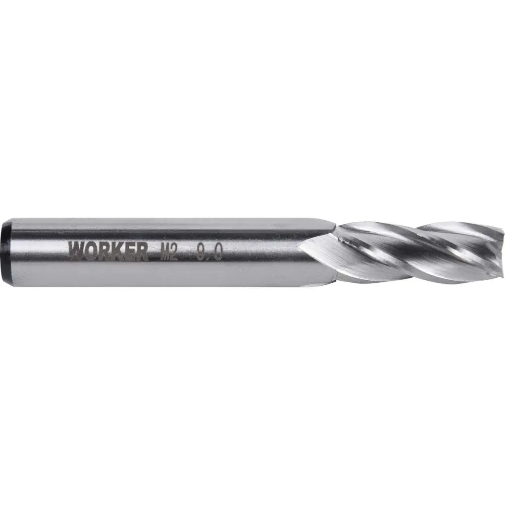 Fresa de topo reto aço rápido 9MM haste 10MM Worker