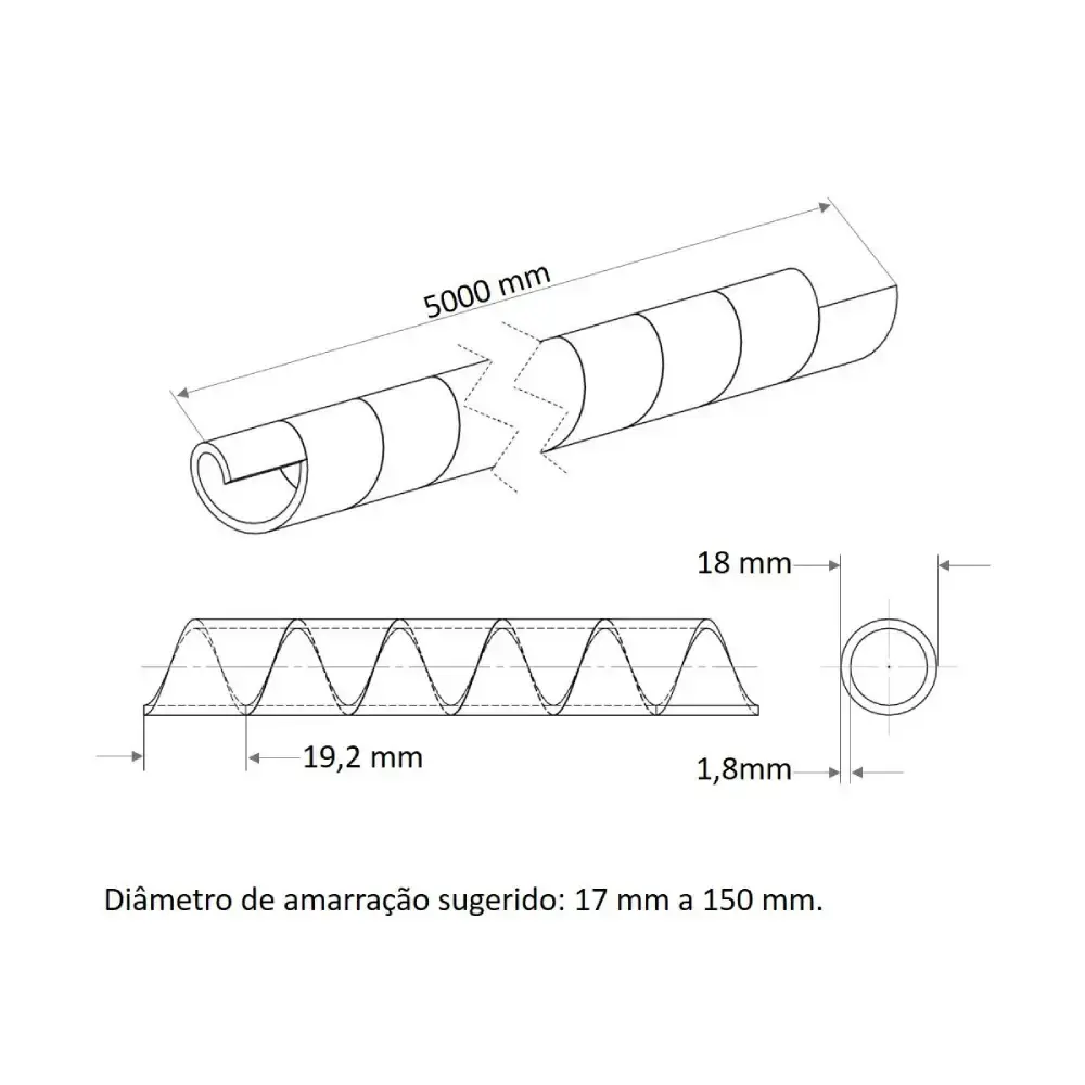 Tubo espiral organizador 3/4 POL branco 5 metros Tramontina — fotografia 5