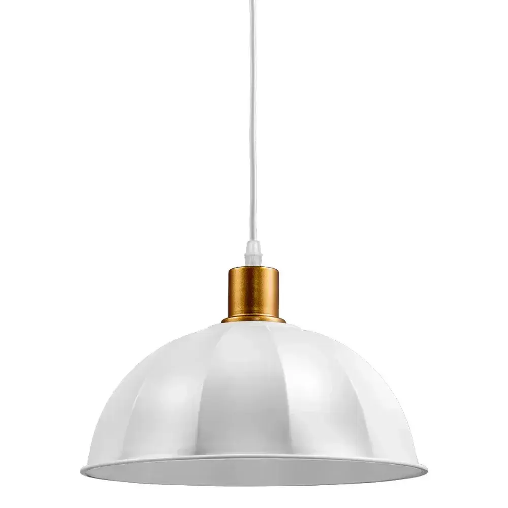 Luminária pendente tuvarim branco e dourado Kala — fotografia 3