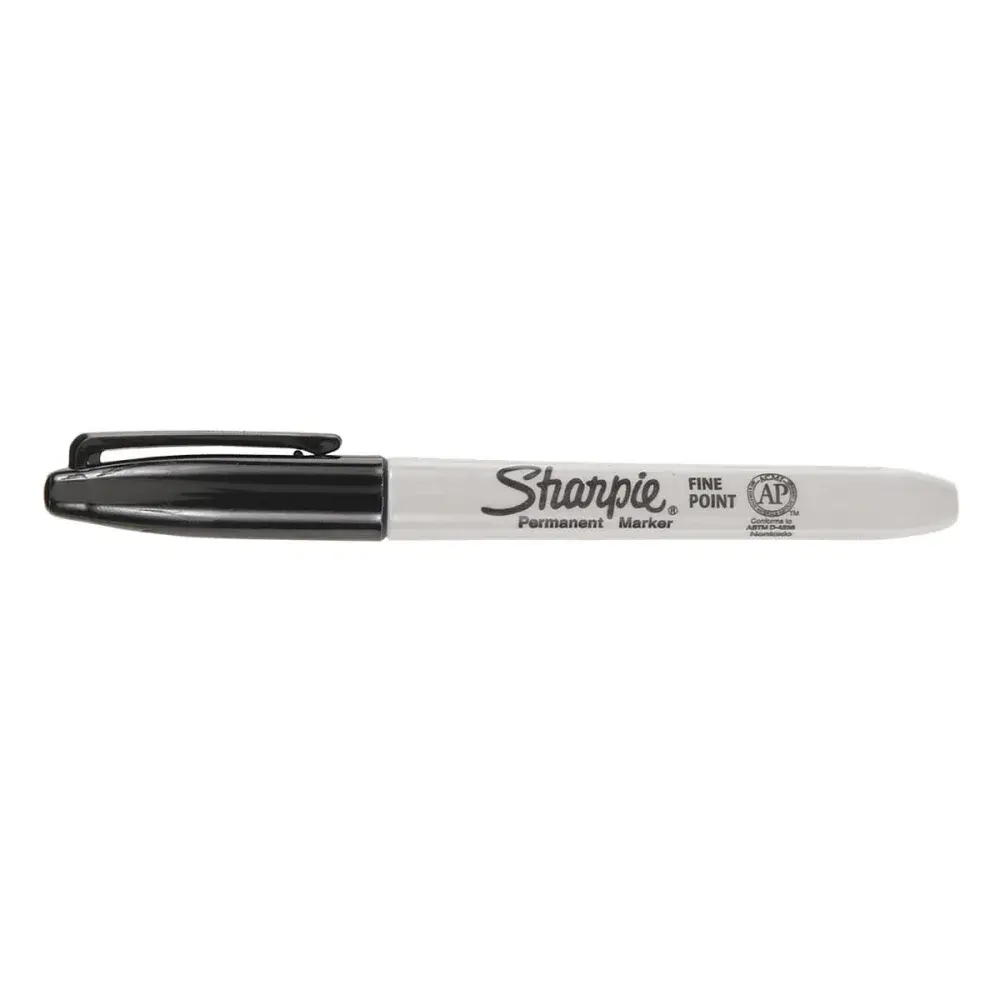 Marcador permanente industrial ponta fina preta Sharpie