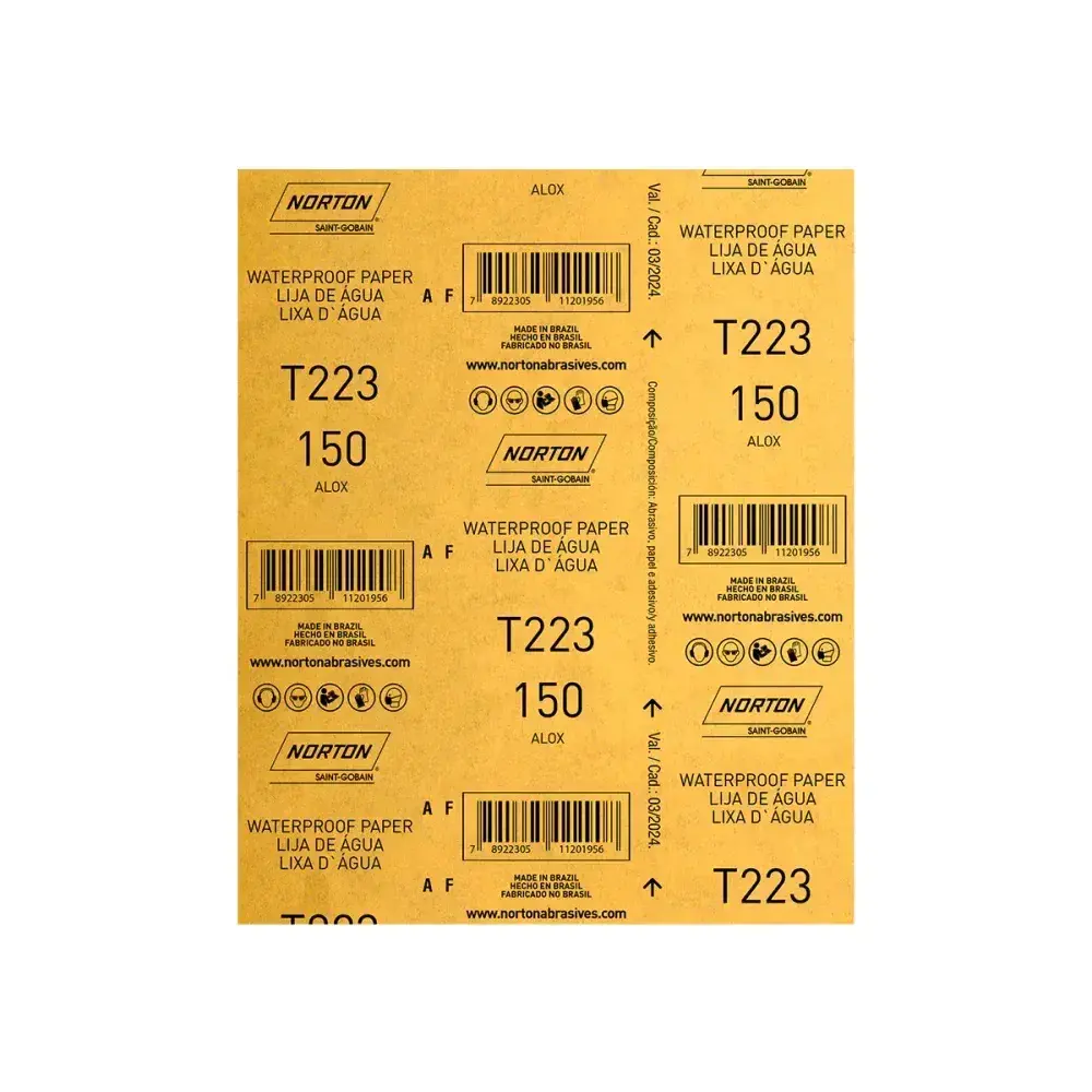 Folha de lixa de água T277 G150 230 x 280 mm Norton — fotografia 5