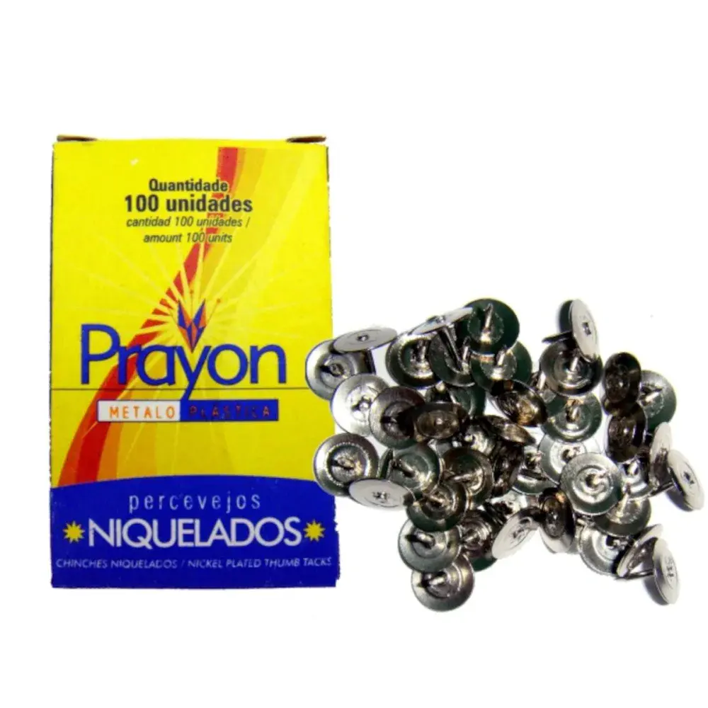 Tacha ferro percevejo niquelado 10X16 100 peç Prayon