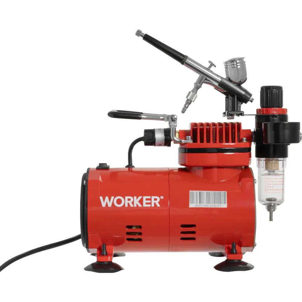 Minicompressor de ar com aerógrafo mcw 015 Worker — fotografia 7