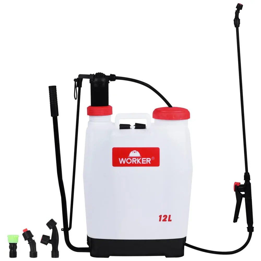 Pulverizador costal manual de plástico branco 12L Worker