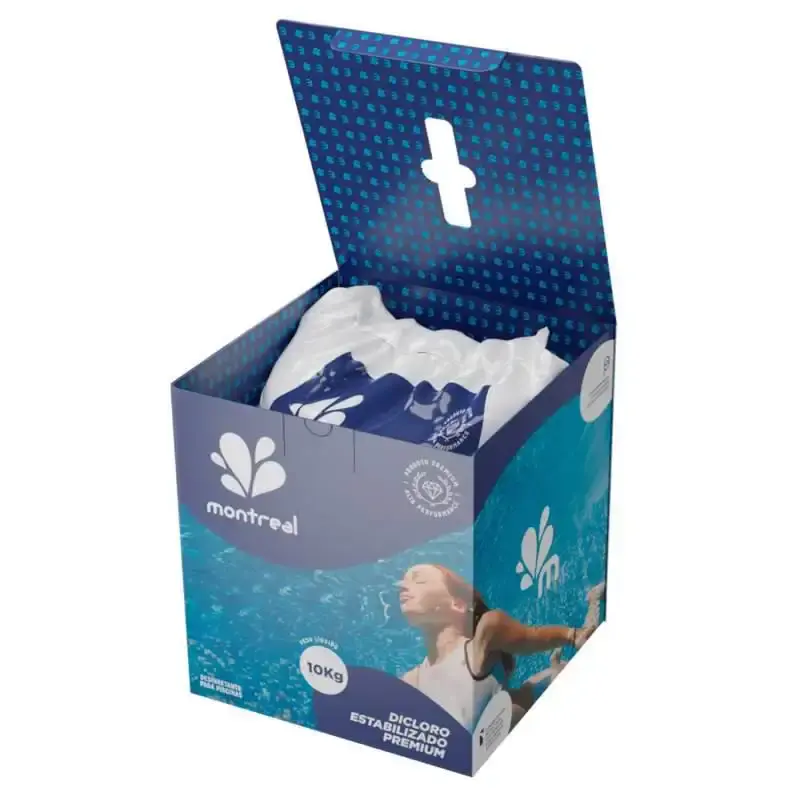 Cloro granulado dicloro estabilizado premium para piscinas e hidrotanques 10 KG Montreal — fotografia 4