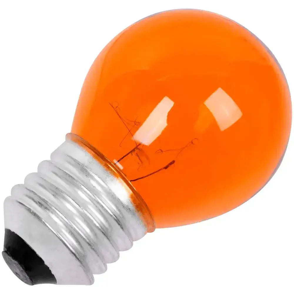 Lâmpada bolinha 15W E27 laranja incandescente 127V Liege — fotografia 6