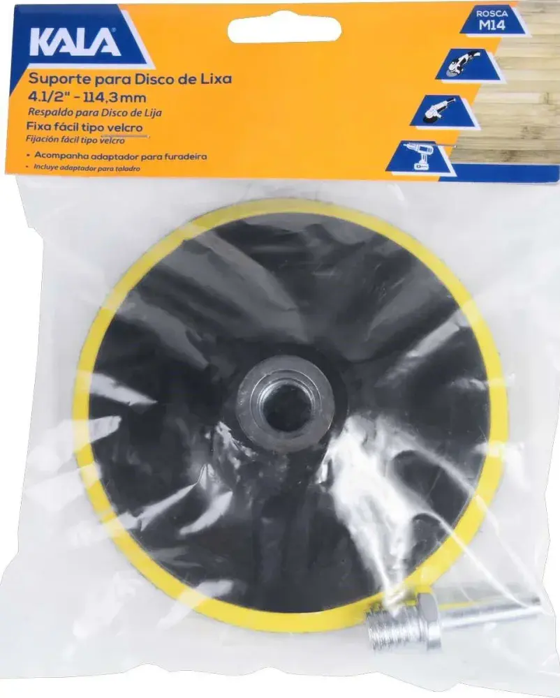 Suporte para disco lixa M14 velcro 4.1/2”-114,3MM Kala — fotografia 5