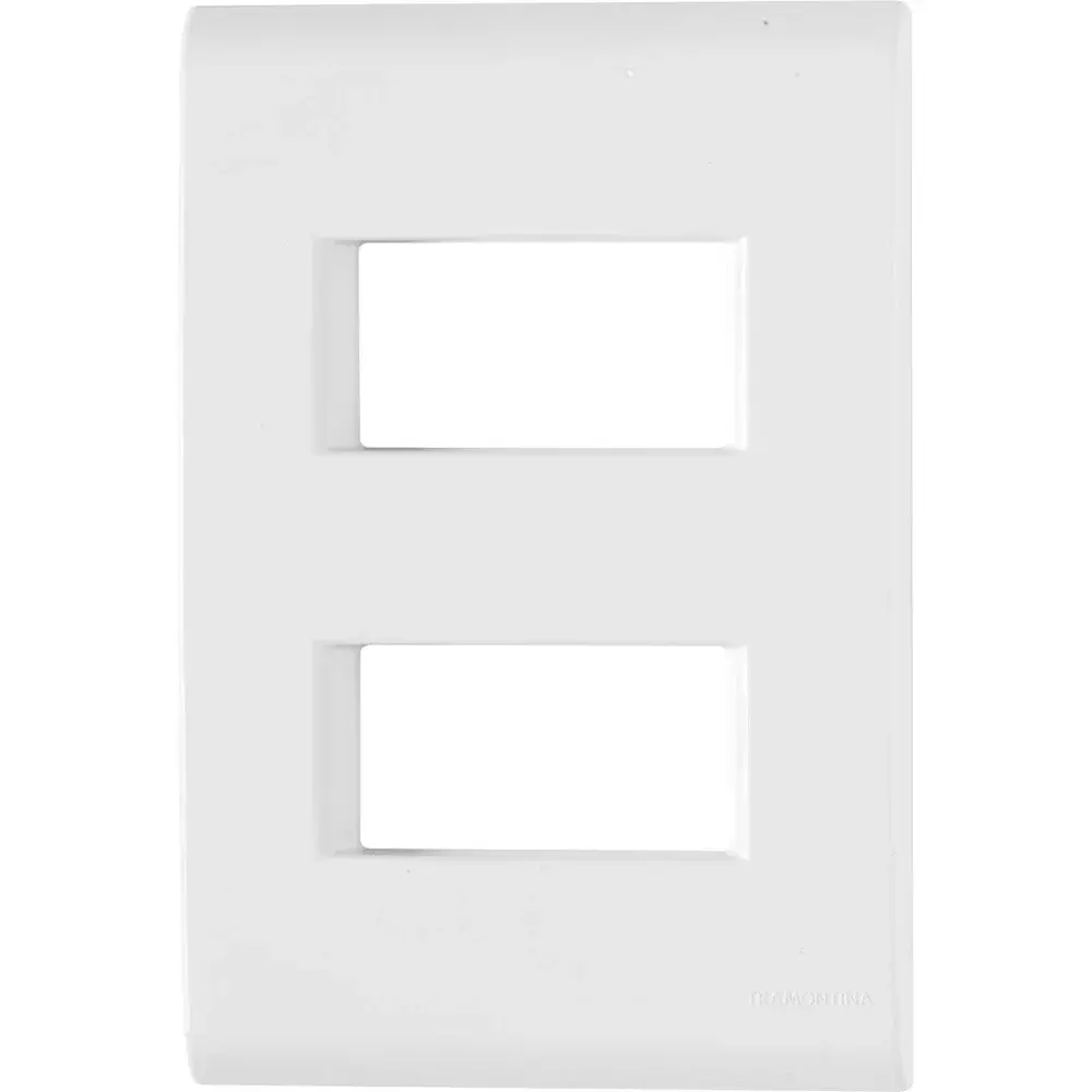 Placa 2 postos afastados 4X2 liz branca Tramontina