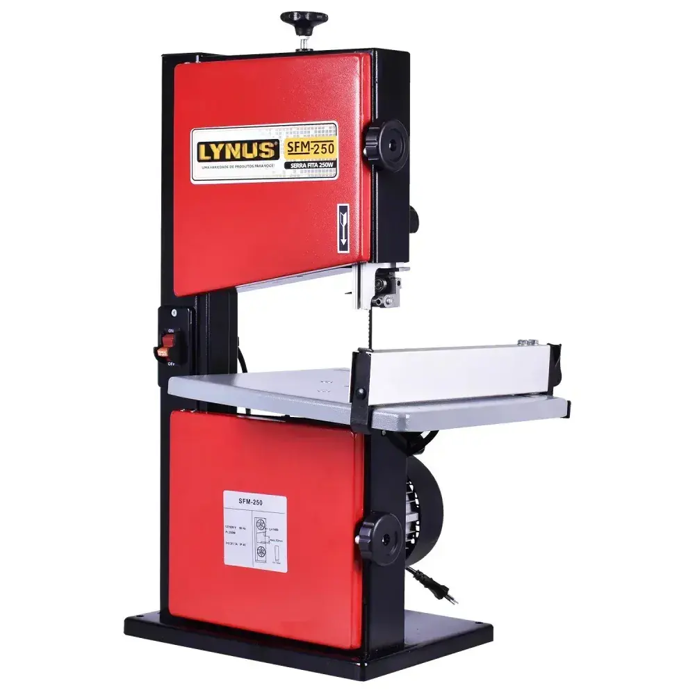 Maquina serra fita bancada 250W com 127V sfm da Lynus — fotografia 6