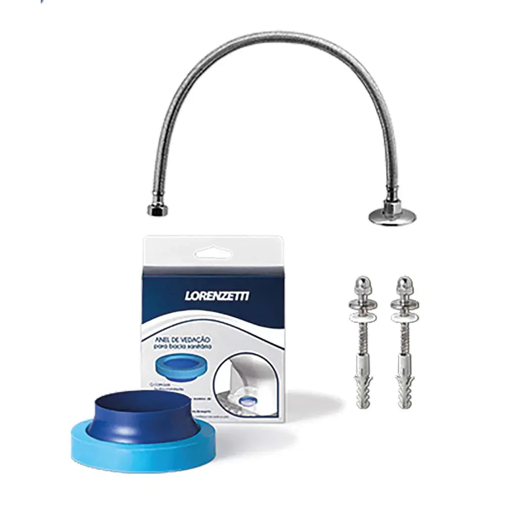 Kit bacia e caixa acoplada square dual flush 3/6L completo lorenzetti Lorenzetti Duchas — fotografia 8