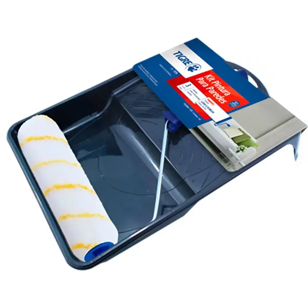 Kit para pintura anti-respingos rolo de 23CM com 3 peç tigre Pinceis Tigre — fotografia 2