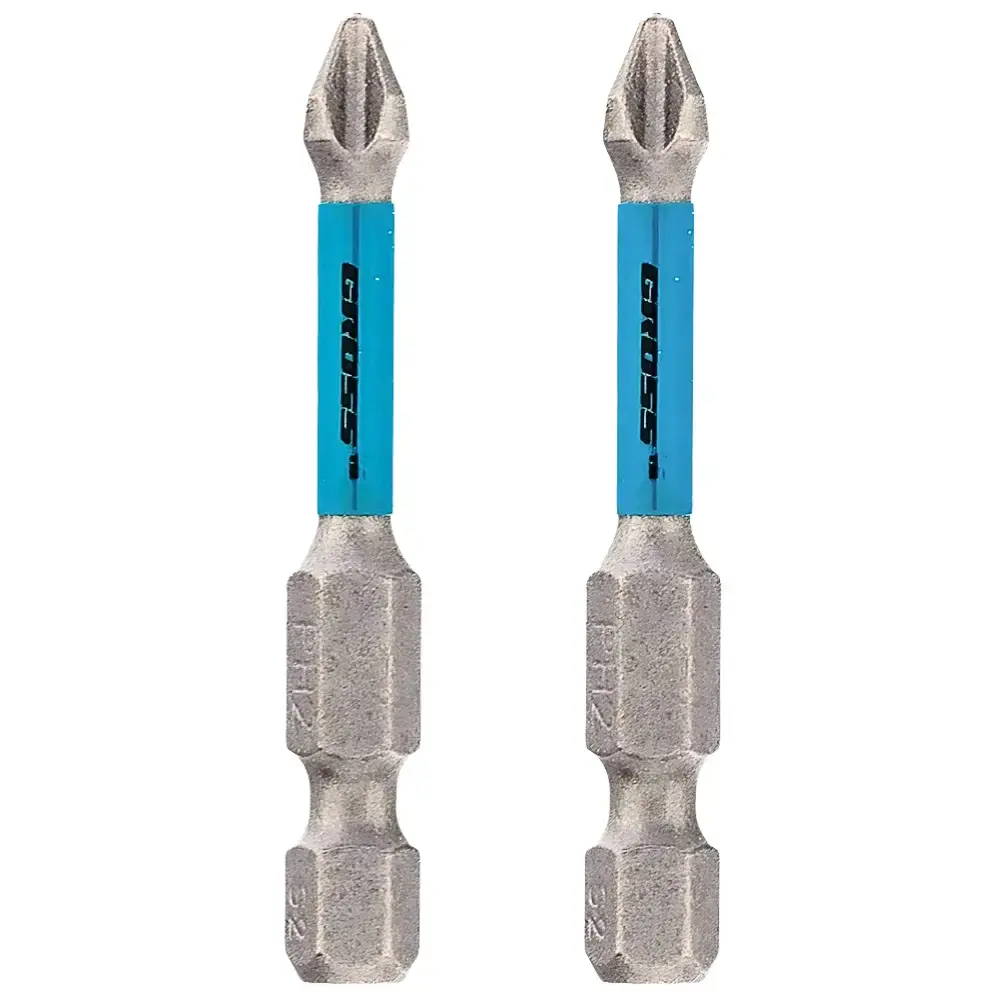 Bits Phillips de Torção 1/4 x 1/4 POL 50 mm PH2 com 2 Peças GROSS