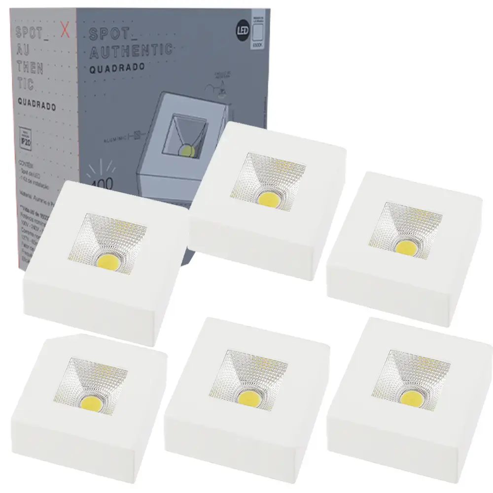 Luminária spot led sobrepor quadrado 5W 6500K com 6 unidades Avant Bivolt — fotografia 2