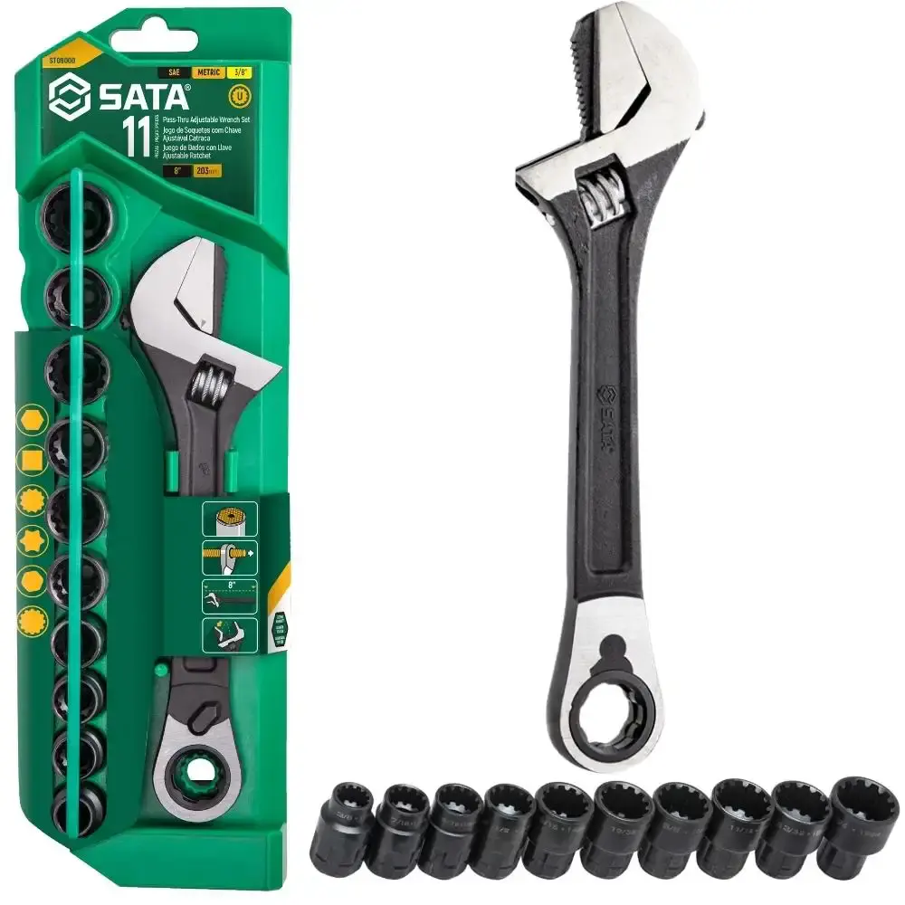 Jogo de soquetes X6 chave ajustável com 11 peças vortex ST09000 Sata — fotografia de referência