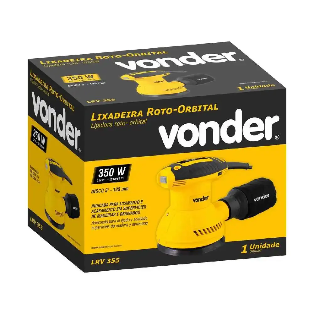 Lixadeira roto orbital 5 POL 350W LRV 355 Vonder 220 V — fotografia 5