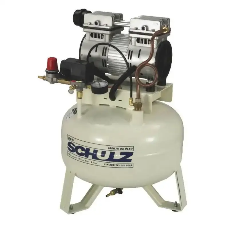 Compressor de ar odontológico 1,0 HP 5 pés 30 litros isento de óleo CSD 5/30 Schulz 110 V — fotografia de referência