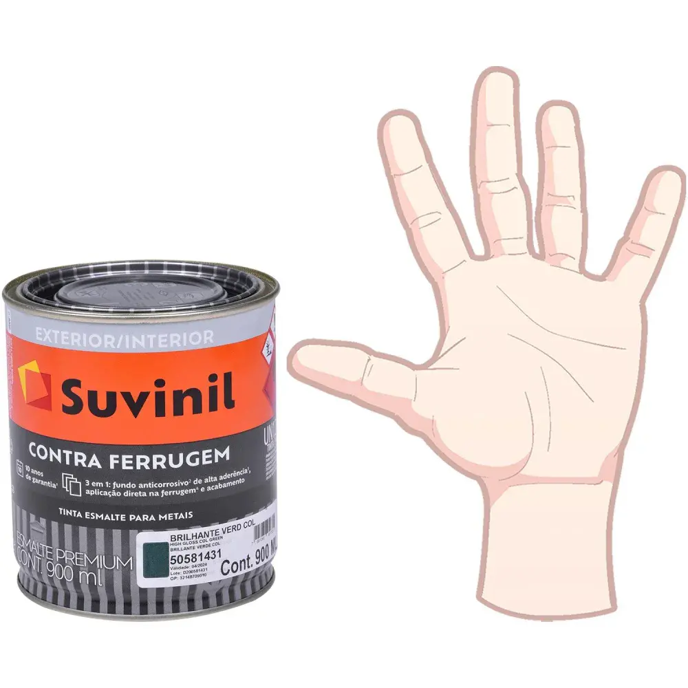 Tinta esmalte contra ferrugem brilho verde colonial 900ML Suvinil — fotografia 4