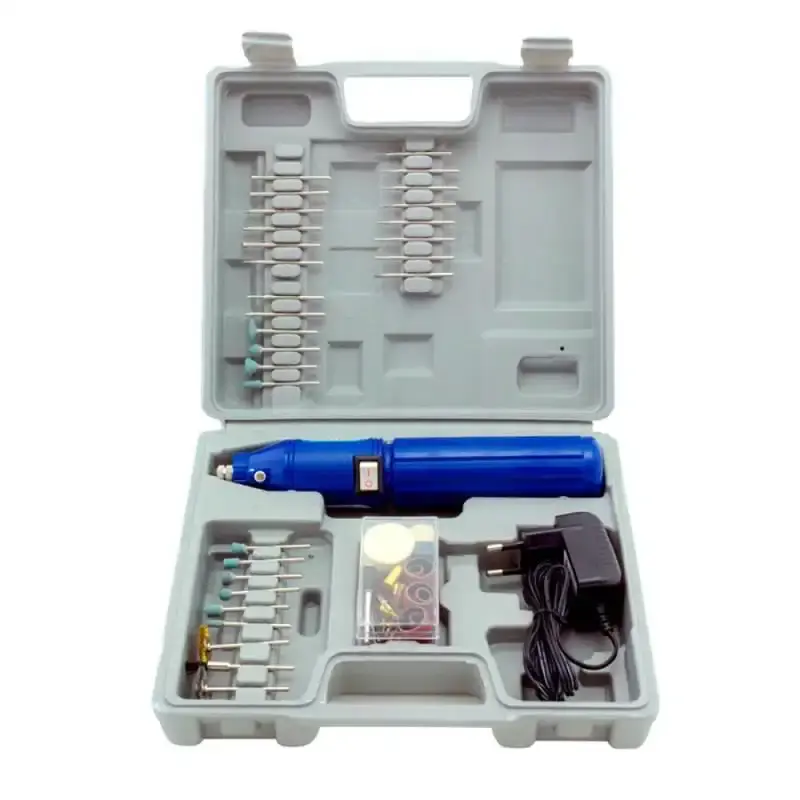 Micro retífica à bateria 3,6V kit 62 acessórios bivolt R-60 Western — fotografia 2