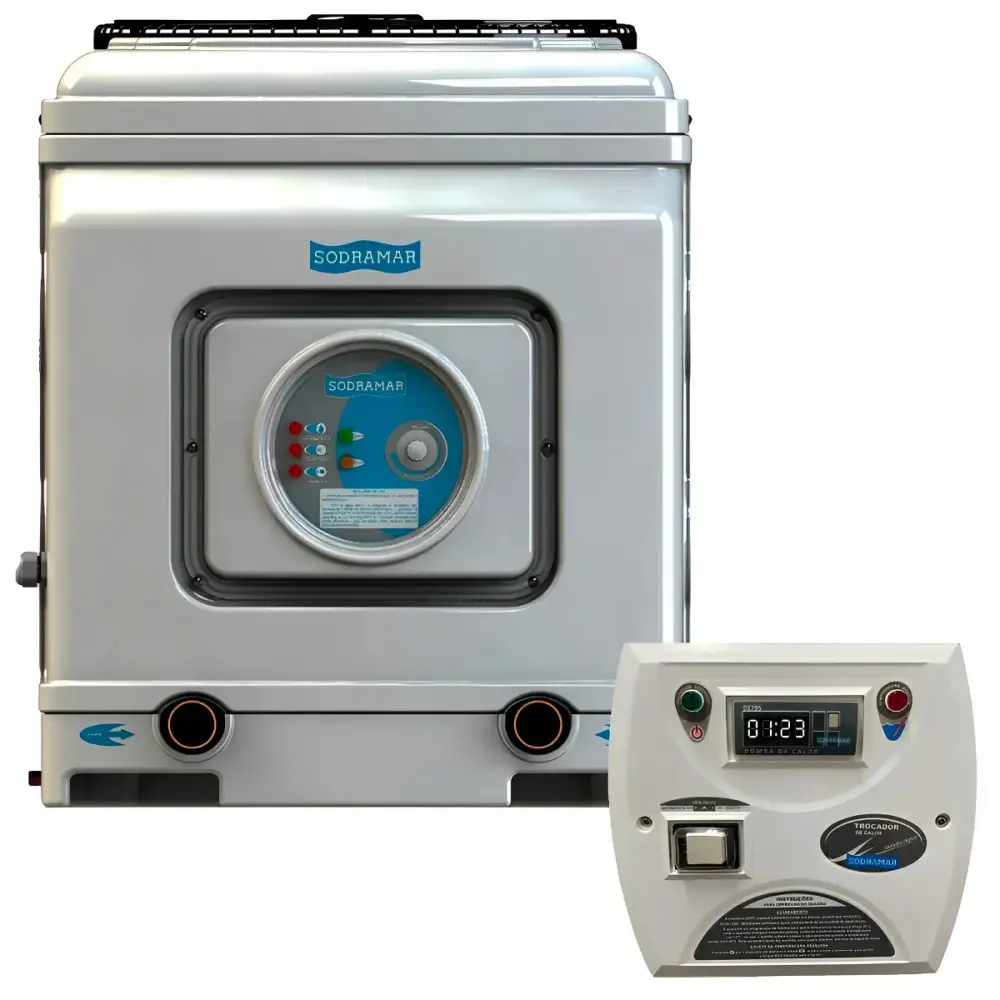 Aquecedor Trocador Calor SD-130 Titânio 220V Trifásico e Comando Digital Piscinas até 122.000L SODRAMAR