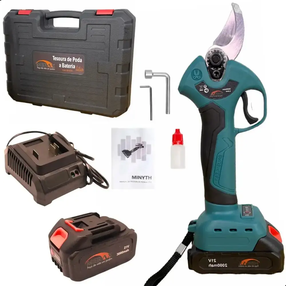 Tesoura de poda a bateria 21V com carregador e 1 bateria BAS25 Merax