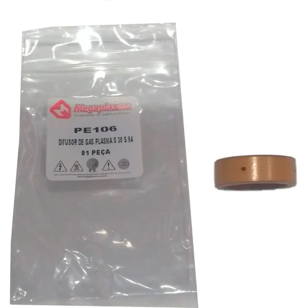 Difusor de gás para plasma S30 - handyplasma 35/45I Esab PE106 megaplasma — fotografia de referência
