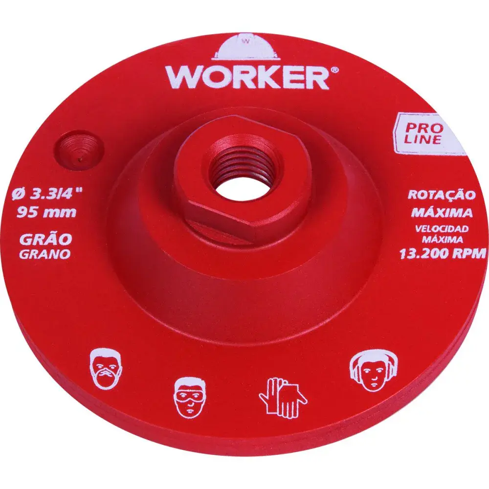 Rebolo diamantado liso 13.200RPM M14 95MM grão 180 Worker — fotografia 3