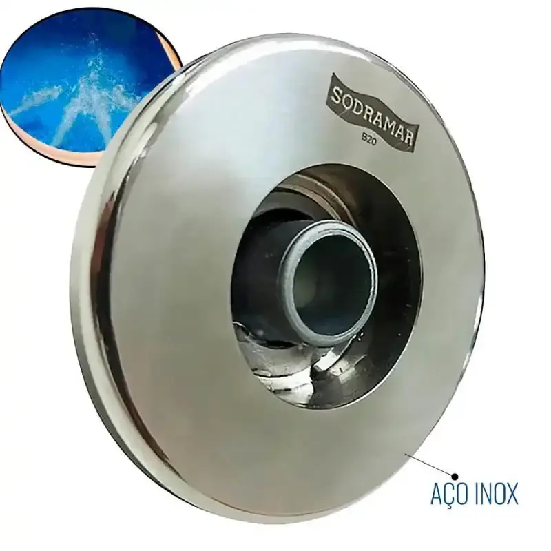 Dispositivo de hidromassagem premium flat em aço inox 316 para piscinas 023004 Sodramar — fotografia de referência