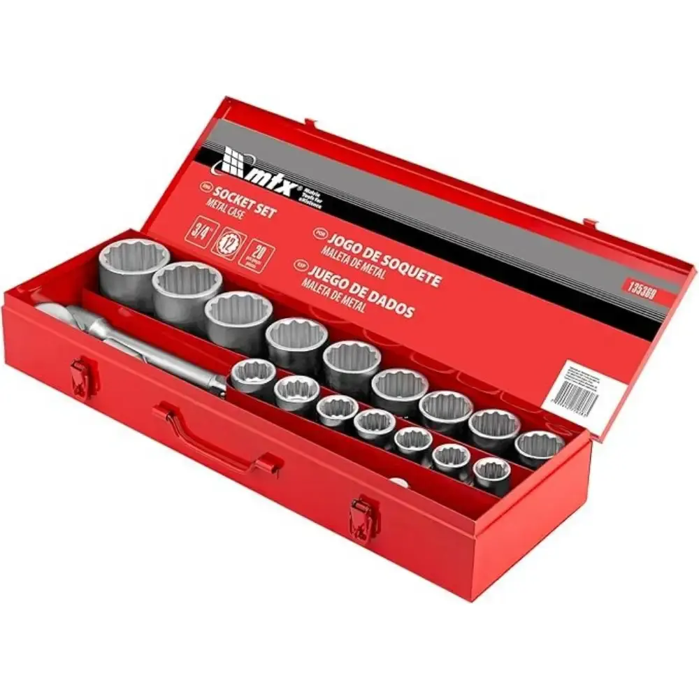 Jogo de soquete estriados 3/4 POL de 19 a 50 MM kit com 20 peças MTX — fotografia de referência
