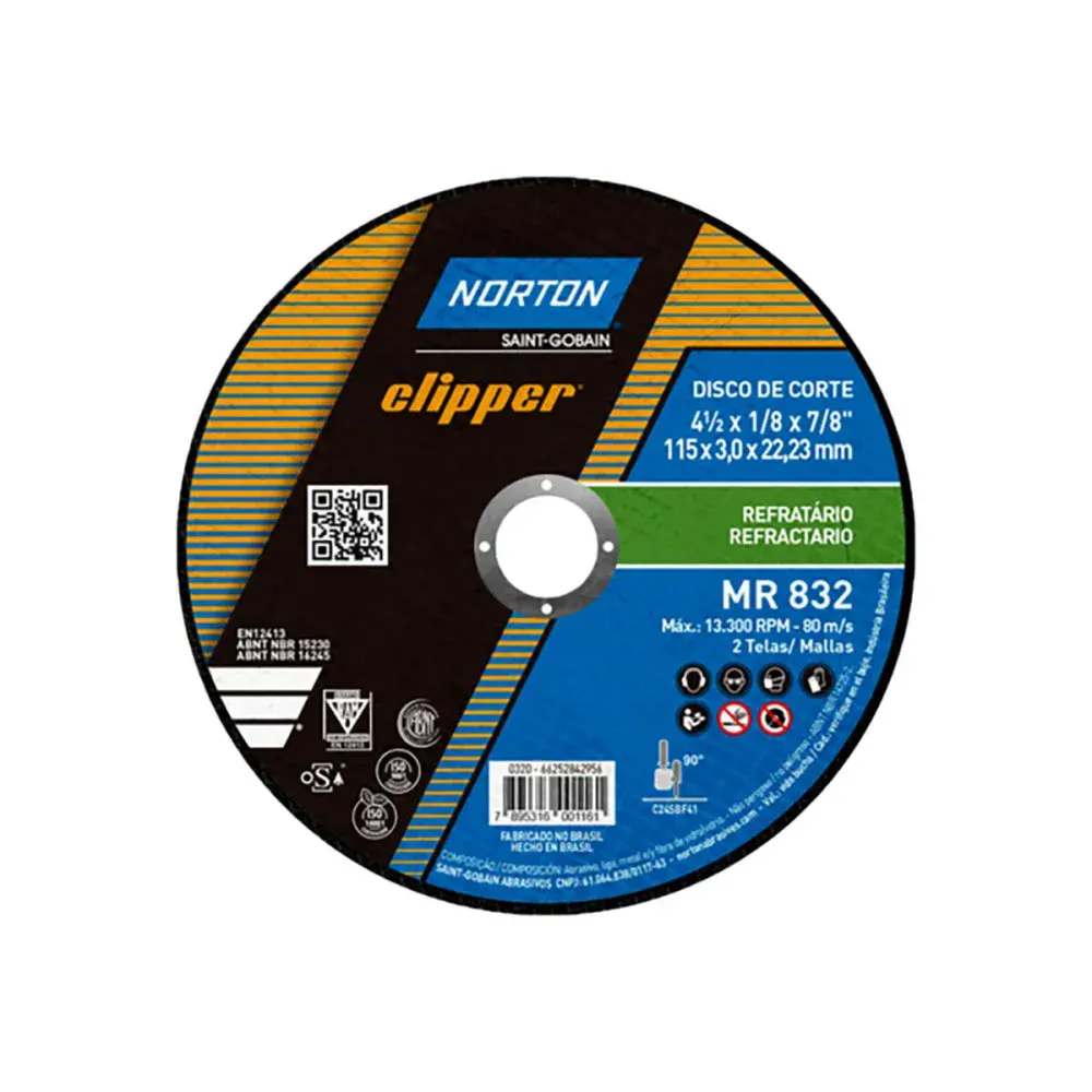 Disco de corte clipper 115X3,,23MM Norton — fotografia de referência