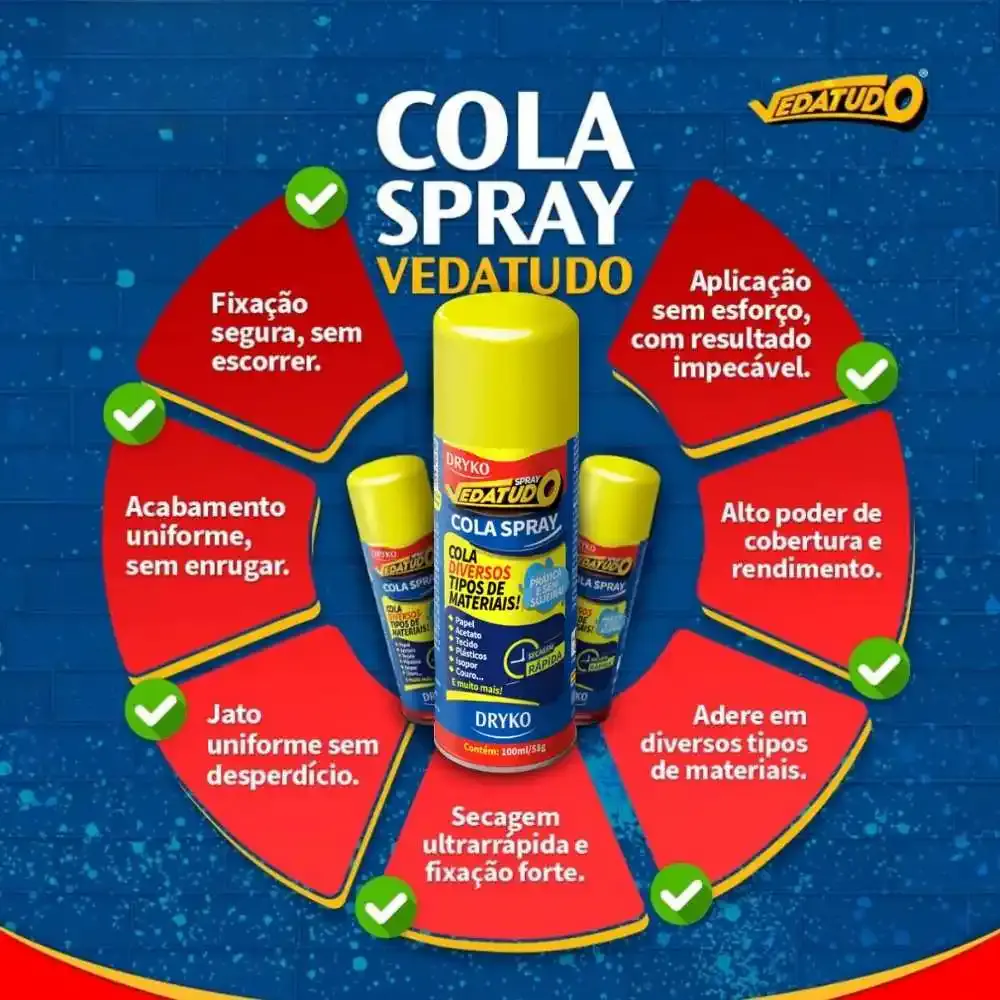 Cola permanente spray vedatudo 100 ML Dryko — fotografia 5