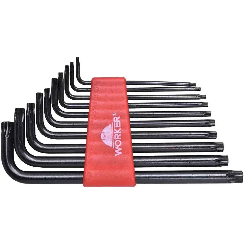 Jogo de chave torx longa T9-T50 10 peç Worker — fotografia 8