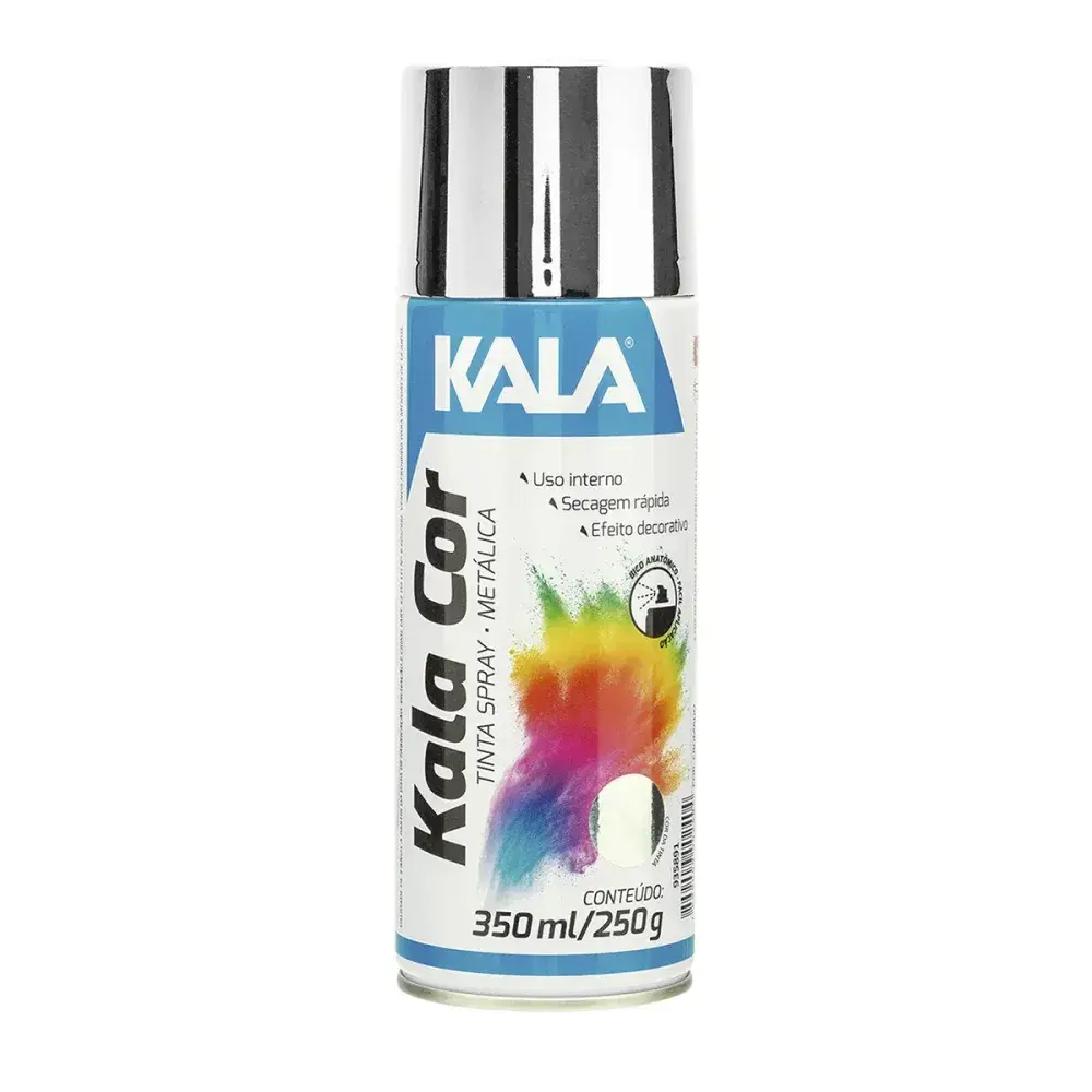 Tinta spray metálico cromado 350ML Kala — fotografia 2