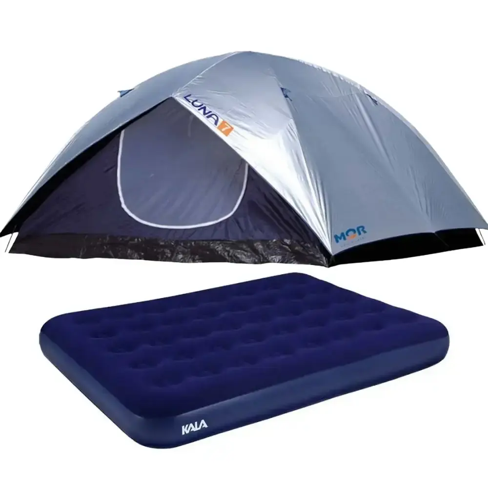 Barraca para camping 7 pessoas luna com colchão inflável de casal kala Mor — fotografia de referência