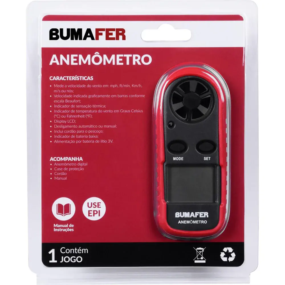 Anemômetro digital ntc à bateria 105MM 3V Bumafer — fotografia 6