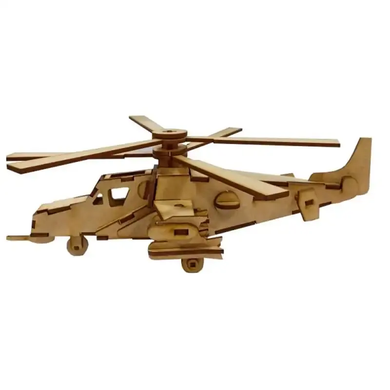Quebra-cabeça 3D miniatura colecionável helicóptero em MDF Arte — fotografia 2