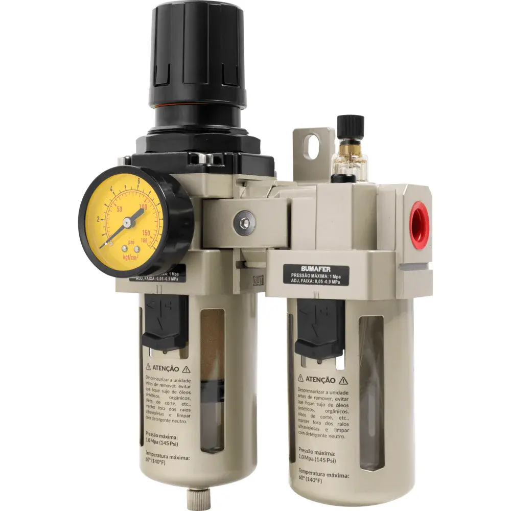 Regulador e lubrificador de ar 145 lbf/pol 1/2 Bumafer — fotografia 4