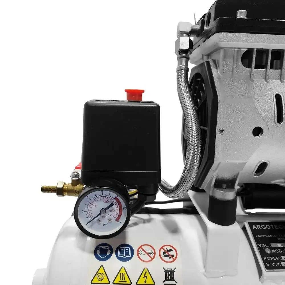 Compressor portátil isento 5,4 pés 1HP 25L com kit 5 peças evald tractor Compbrasil 220 V — fotografia 6